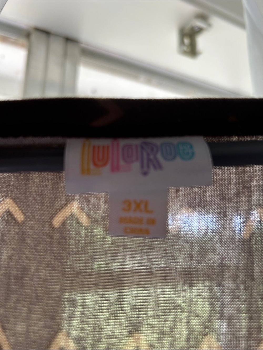 LuLaRoe Brown Midi Dress with Colorful Tribal Hem - Picture 2 of 5